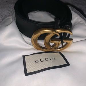 Gucci Leather Belt Double G